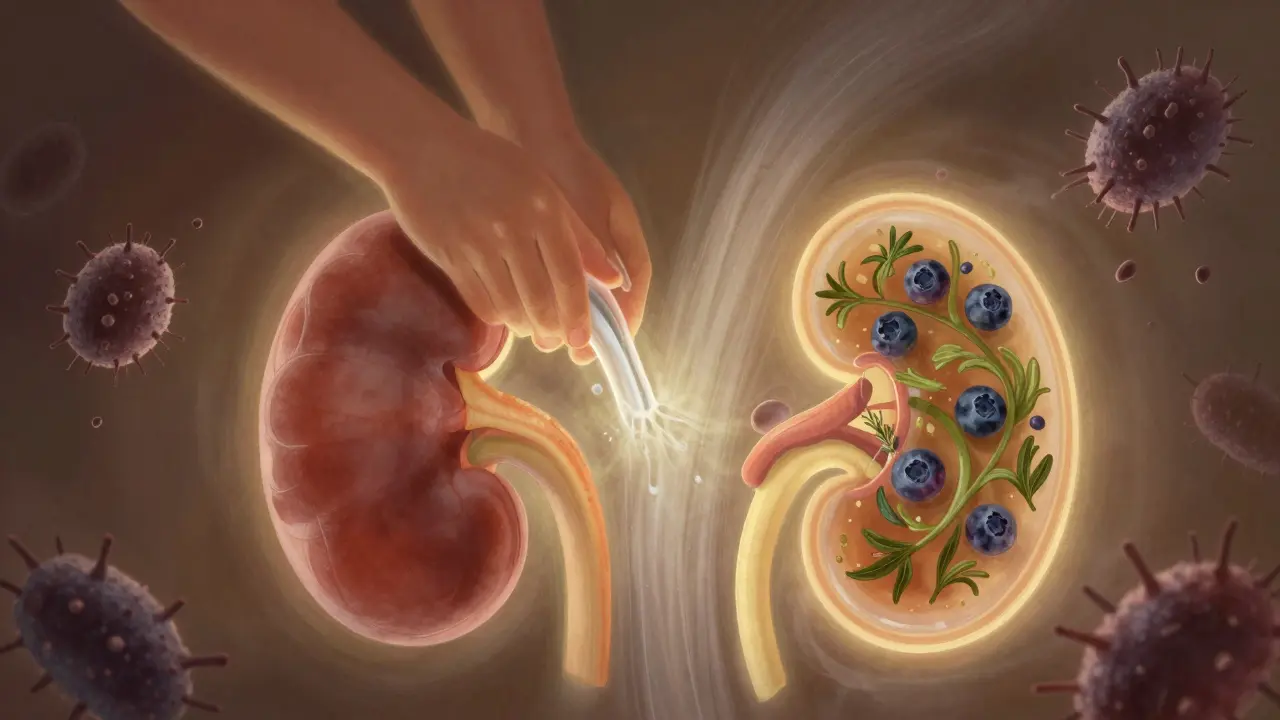 Květina a byliny chrání čistý močový systém dítěte před bakteriemi.