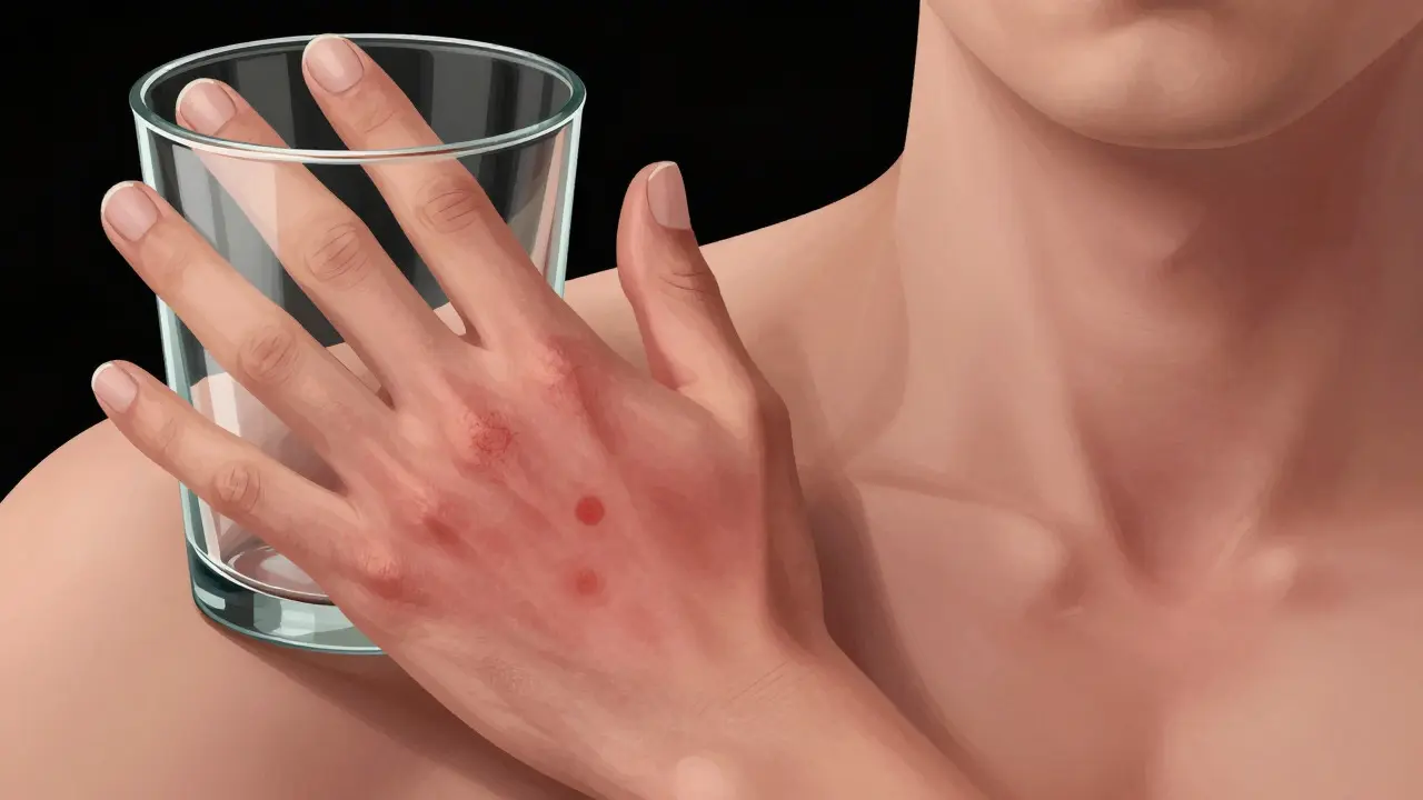 Ruční test sklenicí na vyrážku při podezření na závažnou infekci